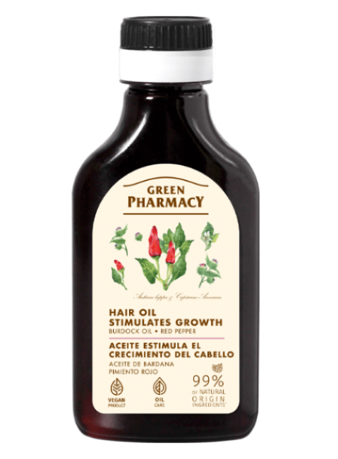Olejek stymulujący wzrost włosów olej łopianowy i czerwona papryka Green Pharmacy 100ml.png