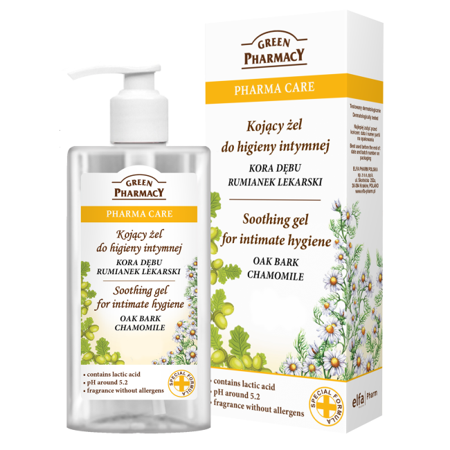 Soothing gel for intimate care, oak bark and chamomile