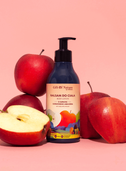 Body lotion, red apple aroma