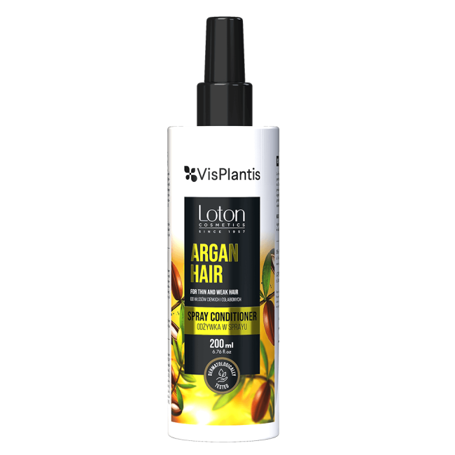 Spray conditioner for thin and weak hair, argan