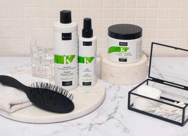 Professional set for hair care after keratin straightening