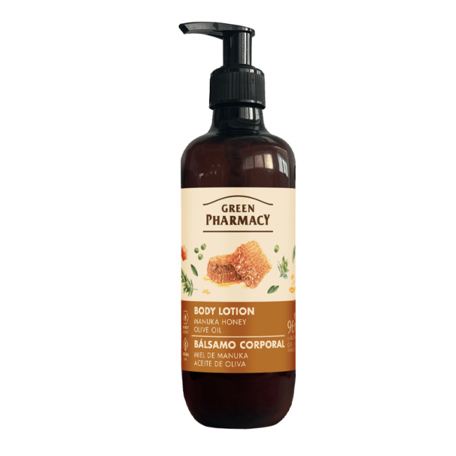 Body lotion, manuka honey and olive oil