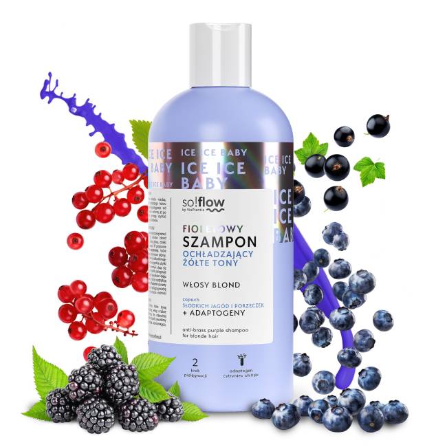Fioletowy szampon ochładzający żółte tony do włosów blond