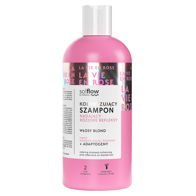 Koloryzujący szampon nadający różowe refleksy do włosów blond