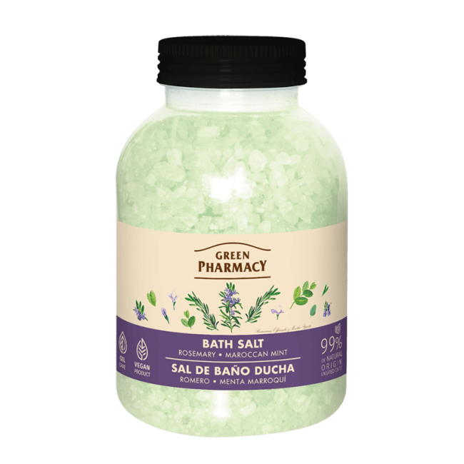 Bath salt, rosemary and moroccan mint