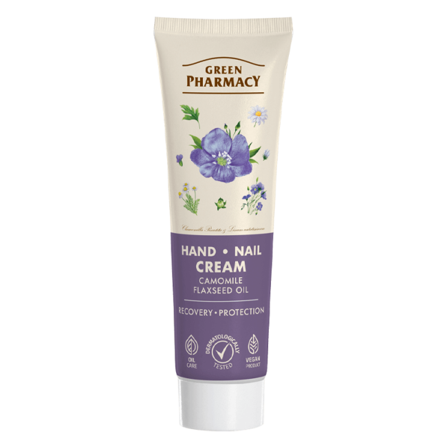 Hand cream, chamomile and flaxseed oil