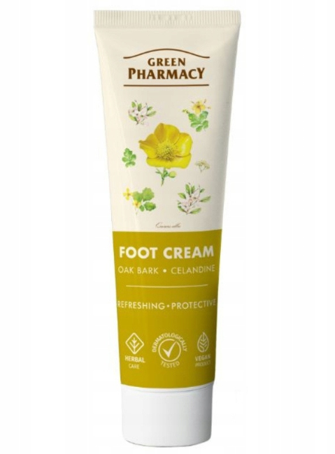 Refreshing and Protective Foot Cream with Oak Bark and Celandine Extracts