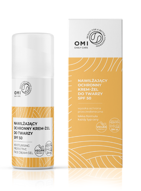 Moisturizing and protective face cream-gel SPF50