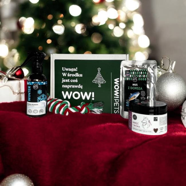 Zestaw zdrowa sierść i skóra dla psa, świąteczna zabawka GRATIS