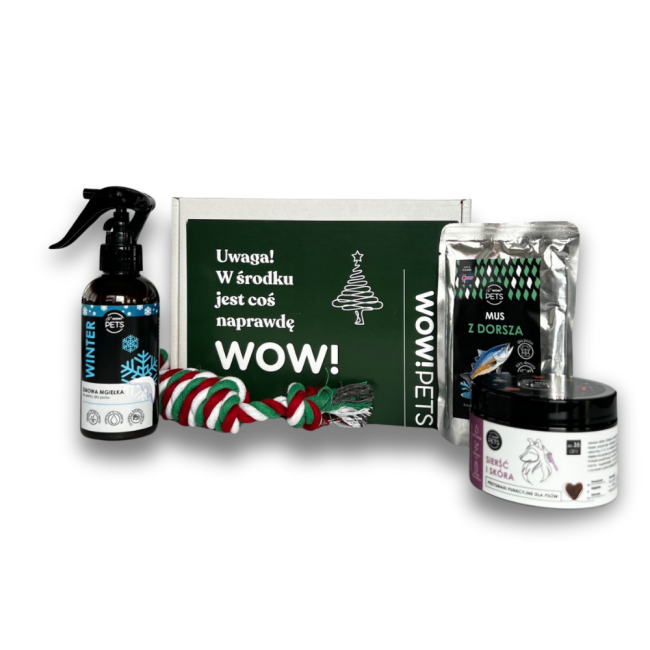 Zestaw zdrowa sierść i skóra dla psa, świąteczna zabawka GRATIS