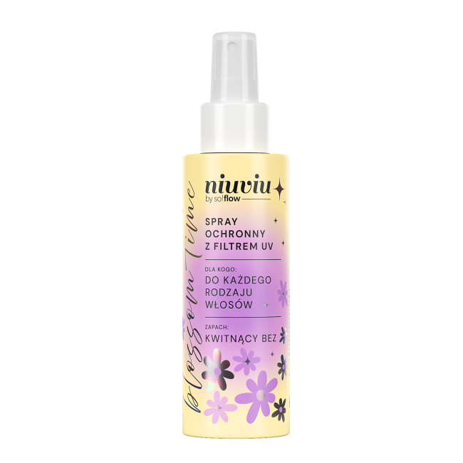 Ochronny spray do włosów z filtrem UV o zapachu kwitnącego bzu
