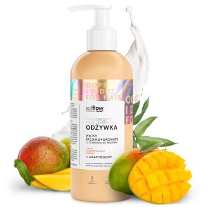 Protein-emollient conditioner for medium porosity and frizzy hair
