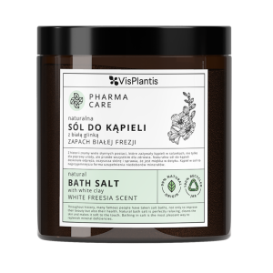 Natural bath salt with white clay, white freesia scent