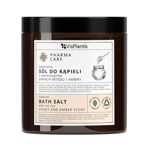 Natural bath salt with red clay, honey and amber scent