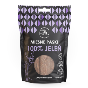 Mięsne paski dla psa, 100% jeleń