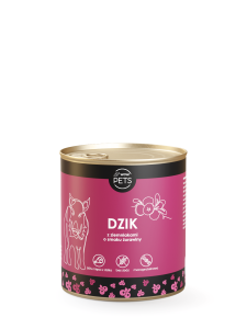 Dzik 86% z żurawiną – mokra karma dla psa, 850 g