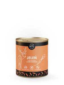 Deer 86% with carrots - wet complete food for dogs, 850 g