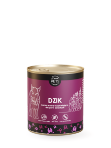 Wild boar 100% - complementary wet food for dogs, 850 g