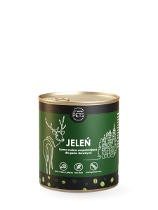 Jeleń 100% – karma mokra uzupełniająca dla psa, 850 g