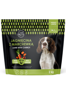 Karma sucha dla dorosłych psów ras średnich i dużych, jagnięcina z marchewką M/L, 2kg