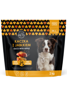 Karma sucha dla dorosłych psów ras średnich i dużych, kaczka z jabłkiem M/L, 2kg