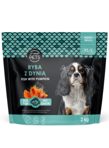 Karma sucha dla dorosłych psów ras małych, ryba z dynią XS/S, 2kg